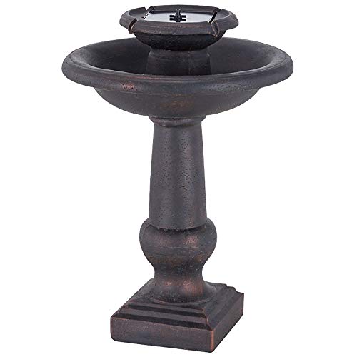 Smart Solar 24260RM1 Chatsworth 2-Tier Solar-On-Demand Fountain, Oiled Bronze Finish, with Patented Underwater Integral Solar Pump and Pump System
