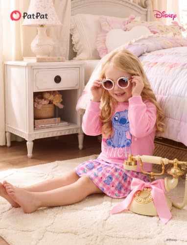 Image of Disney Girls' 2-Piece Outfit Sweatshirt Top & Pleated Skirt Set 2-9Y