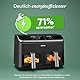 COSORI Heißluftfritteuse 2 Kammern, Testsieger der Stiftung Warentest, 6-in-1 Dual Zone Air Fryer 8,5 L, Doppelkammer mit Sichtfenster für ausgewogene Mahlzeit, Helles Silber