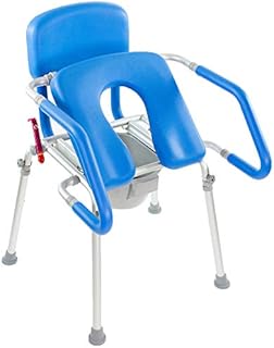 GentleBoost Uplift Assist Commode and Shower Chair with Integrated Toilet Safety Rail. Self-Powered Uplift Seat for Use As Commode, Over a Toilet or As a Shower Chair.