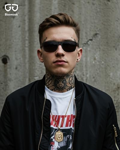 Bloomoak Gafas de sol polarizadas negras con lentes súper oscuras | Gafas de sol deportivas envolventes unisex | UV400 | CAT 4 | Para fotofobia (ojos sensibles) (Super Black) - imagen 7