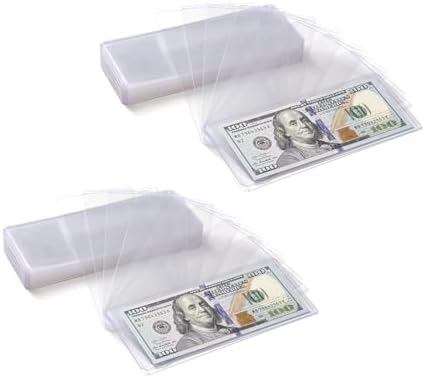 Amazon.com : Boen Currency Sleeves Pack of 50 - Ideal Dollar Bill ...