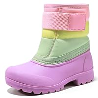 festooning Boys Girls Winter Snow Boots Waterproof Outdoor Warm Liner Non-Slip Elastic Band Shoes for Toddler/Little Kid/Big Kid