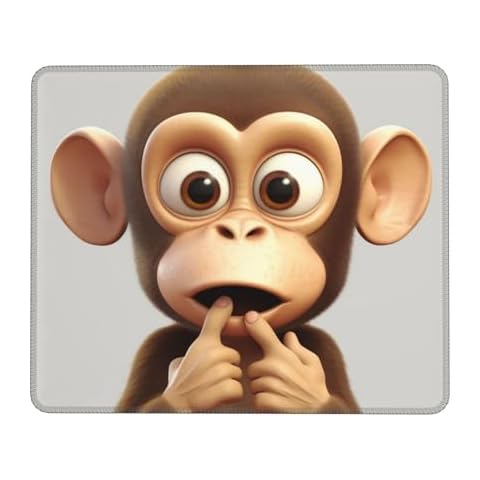 The Silent Monkey Mousepad with Non-Slip Rubber Base, Waterproof Gaming Mousepad with Stitched Edge, Laptop Mousemat Washable Mousepad Lycra Cloth, Mice Pad for Computer Office 7 X 8.6 in Cover