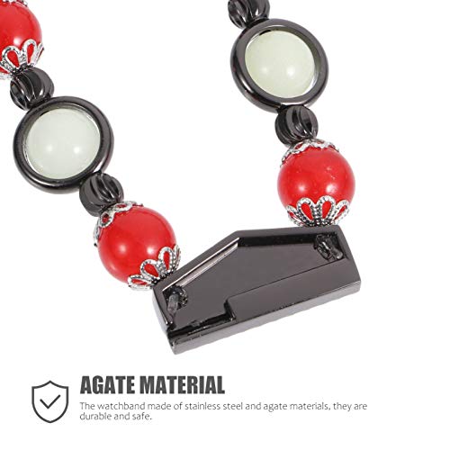 ULTECHNOVO Aço Inoxidável Do Vintage Ágata Bead Wrist Band Compatível para