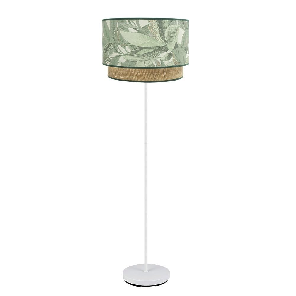 Pied de Salon Congo 1xe27 Blanc/vert-naturel 170x40x40 cm