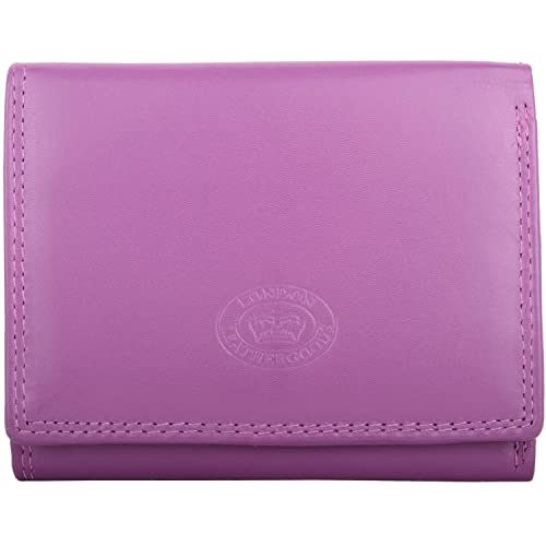 Porte-monnaie en cuir véritable lilas femme, douceur et tendresse d'un rabat magnétique