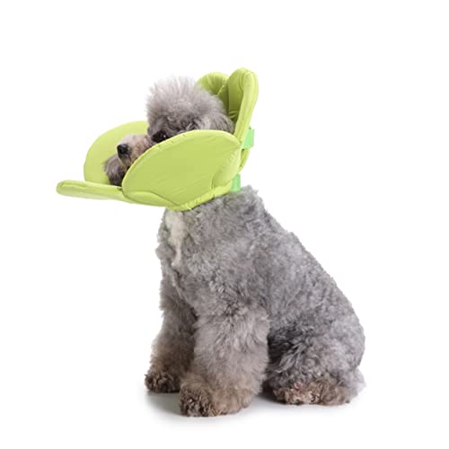 Collier élisabéthain tissu vert protection chien chaton collerette souple - 3