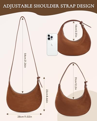 Bolso cruzado de ante para mujer, bolso bandolera miniatura 3