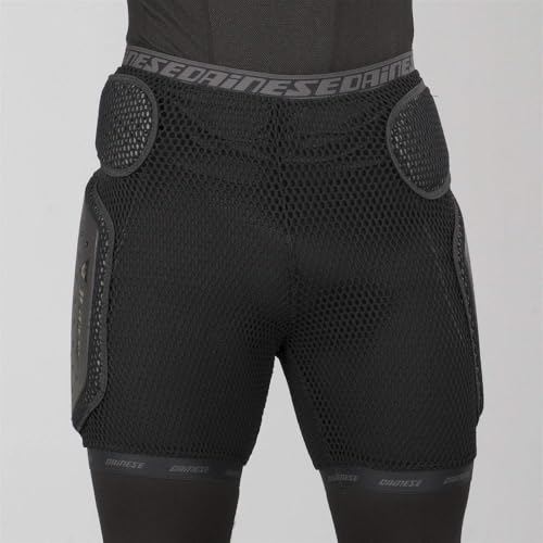 Dainese - Hard Short E1, Schützende Motorradhose, 3D Gepolstert, Oberschenkel, Ellbogen und Rückenschutz, Weiches und Elastisch Material, Schwarz