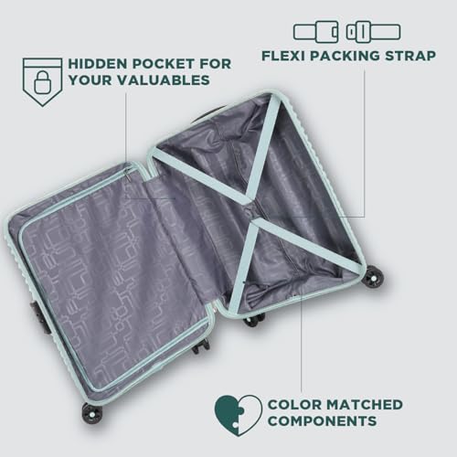 Image of American Tourister Liftoff+ | Small Size Cabin Trolley Bag (55 cm) for Travel | 360 8 Wheel Travel Luggage | Hard Case Polypropylene (PP) Suitcase | Mounted TSA Lock | Seafoam Blue