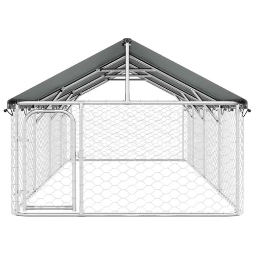 vidaXL Outdoor Hundezwinger Dach 400x200x150cm Hundekäfig Hundehaus Hundehütte