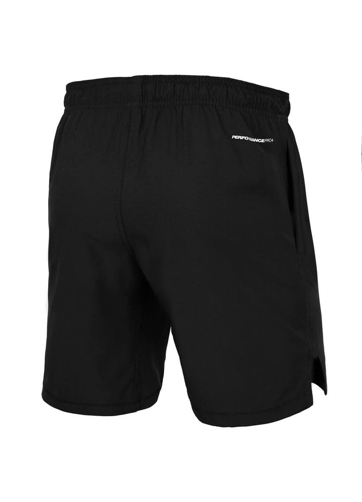 Pitbull Męskie spodenki sportowe, spodnie treningowe, cienkie, szybkoschnące, krótkie spodenki Gym Pit Bull West Coast Performance Pro Plus Solid Black spodnie do biegania