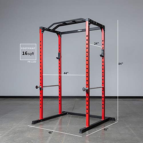 Rep Pr-1100 Power Rack - 700 Lbs Rated Lifting Cage For Weight Training (Red Power Rack, No Bench) #TOP4
