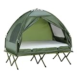 Outsunny Erhöhtes Campingbett und Zelt, Feldbett...