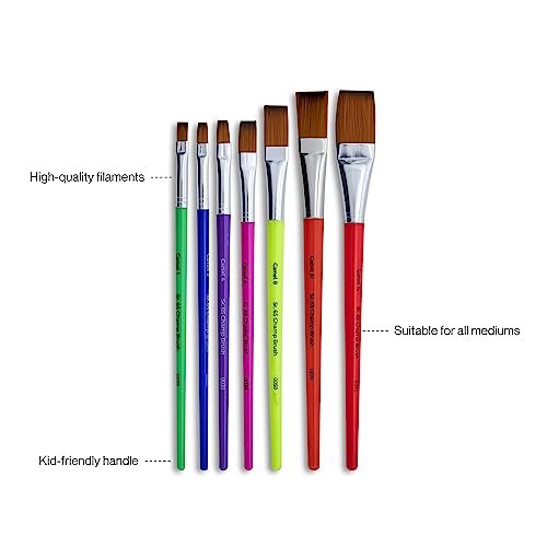 Image of Camlin Champ Flast Brush Set - Pack of 7 (Multicolor)