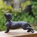 LC LCdecohome Dog Statues Outdoor Dachshund Décor - Wiener Dog Garden Statue Made of Resin Material Sausage Statue Dark Brown 12.75 * 4 * 8.5 inch for Patio Lawn Yard Porch Garden Gift Figurine