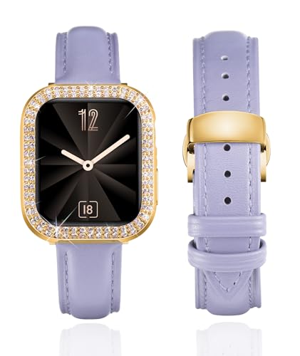 Bracelet en cuir pour Apple Watch chic et élégant avec cadran diamanté pour soirée et bureau