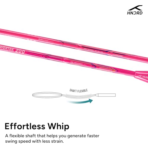 Image of Hundred Powertek 200 Aluminium Badminton Racket Combo, 1 Strung Racket with Full Cover & 3 Aura Nylon Shuttlecocks, Lightweight Shuttle Bats for Match Play