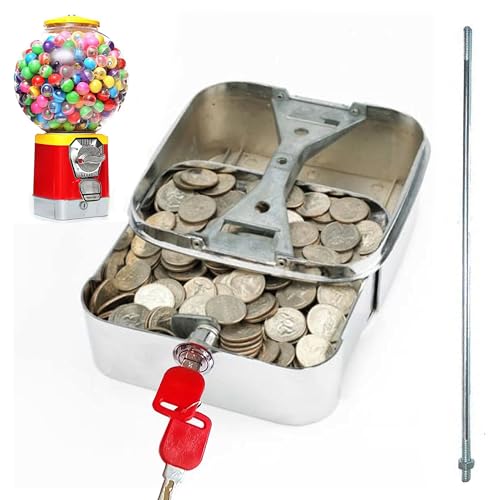 Gumball Machine Cash Box - for GV18F Small Machines - Cash Drawer to be Placed in Commercial Gumball, Candy & Capsule Vending Machine. Chrome Plated Coin Box - Replacement Part for Deer Candy Machine by ACKSTAR - Used condition - US$27.39