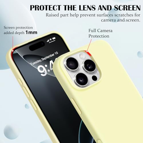 Newseego for iPhone 16 Pro Max Case with Camera Control Button, Solid Color Liquid Silicone Case for Women Girls Men Anti-Scratch Lining Shockproof Drop Protective Cover for iPhone 16 Pro Max-Yellow by Newseego - Used condition - Image 4