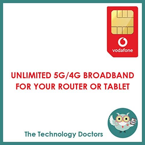 TP-Link M7350 4G Cat4 LTE Single Band Mobile WiFi with Unlimited Max Vodafone Data SIM Card Bundle