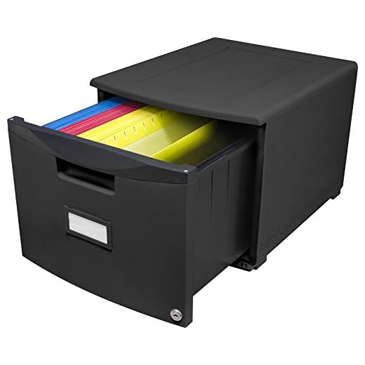 Storex 61265B01C File Cabinet, 1-Drawer, Black