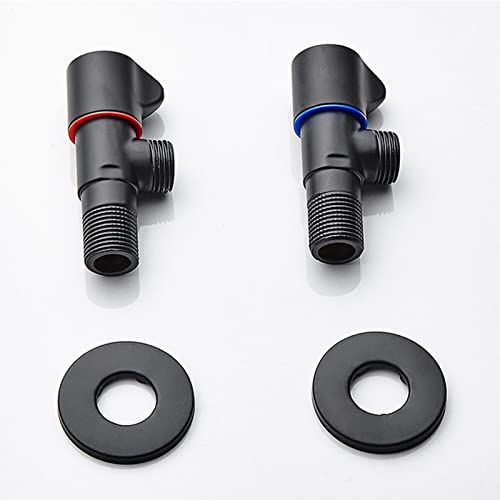 Vanne d'angle 1/2 vannes de robinet pour lavabo et douche noire de bain - 7