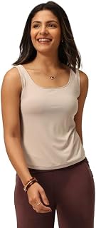BlissClub Womens EverFlow Tank, Snug Fit, Square Neckline, Soft-Handfeel, All-Day Comfort, Everyday Wear Price In India