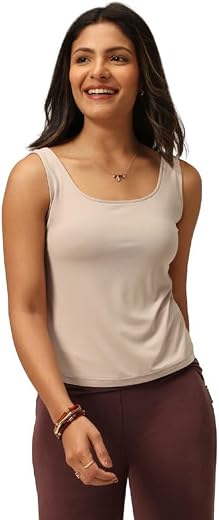 BlissClub Womens EverFlow Tank, Snug Fit, Square Neckline, Soft-Handfeel, All-Day Comfort, Everyday Wear