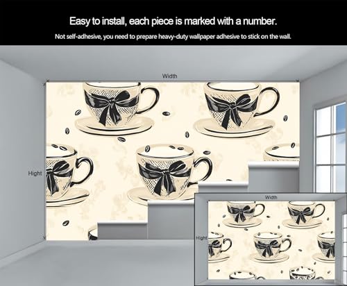 Papier peint café vintage 500x350cm pour salon - 7