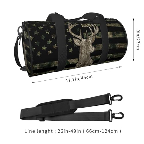 Camo Camouflage American Flag Hunting Deer Foldable Duffle Bag For Women - Workout Bag For Gym Men - Boy Gym Bag - Girls Small Weekender Duffel Bag - Packable Luggage Bag For Travel Sports3