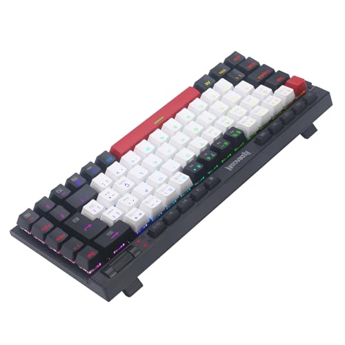 TECLADO MECANICO GAMER MAGIC-WAND MINI PRO RGB BRANCO, PRETO E VERMELHO SWITCH BROWN