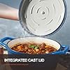 Overmont Enameled Cast Iron Dutch Oven - 5.5QT Pot with Lid Cookbook & Cotton Potholders - Heavy-Duty Cookware for Braising, Stews, Roasting, Bread Baking Blue #1