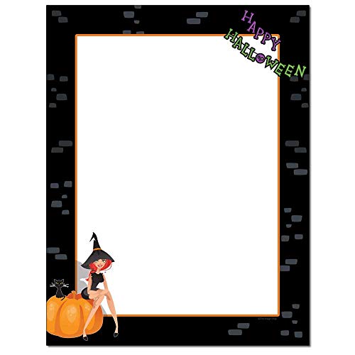 Papier à en-tête Halloween Party Witch jet d'encre laser, 100 feuilles A4 créatives