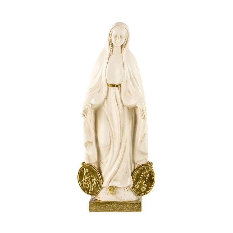 Figurine Vierge Miraculeuse médailles dorées cadeau de baptême idéal