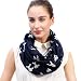 Lina & Lily Poodle Dog Print Women's Infinity Scarf Lightweight (Blue&White-L)