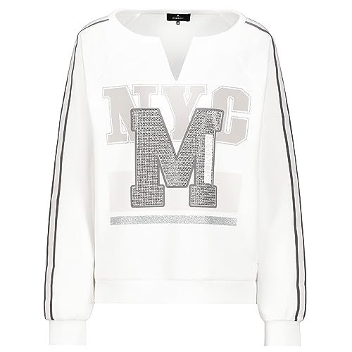 MONARI Damen Sweatshirt aus Neopren mit Buchstaben und Strass Off-White -...