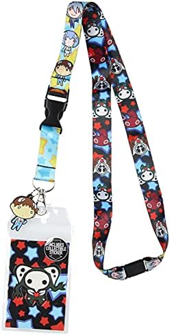 Neon Genesis Evangelion Lanyard 4th Angel ID Badge Holder w/Shinji Rubber Pendant and Collectible Sticker image 5