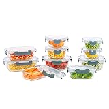 20 Piece Gourmet Edge Glass Storage Food Containers with Transparent and Clip-o Lids – Microwaveable, Freezer, Oven and Dishwasher safe – Airtight & Leakproof – Bakeware - wedding registry items