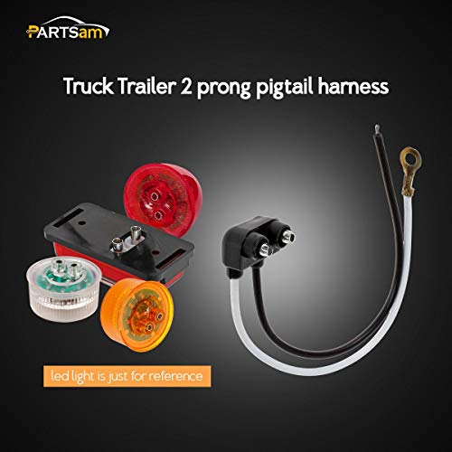 image for Partsam (10) Plug - Two Wire Pigtail for Sealed Trailer Clearance, Sid