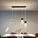 HKLY Lampe Suspension LED Salon avec Télécommande,Moderne Luminaire Suspension Dimmable 3000-6000K Salle à Manger Décor Starry Sky Luminaire Hauteur Réglable Suspension Lustre Métal, 45W (Black)