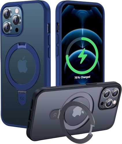 Image of iPhone 12 Pro Max Magsafe Stand Case | Matte Design & 360 Protection | Military-Grade Apple iPhone 12 Pro Max Cover | Ultra Premium - Blue