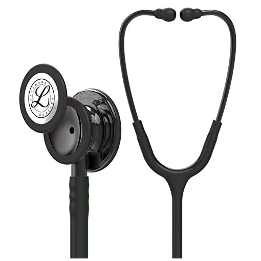 3M Littmann Classic III Monitoring Stethoscope, Smoke-Finish, Black Tube, 27 inch, 5811