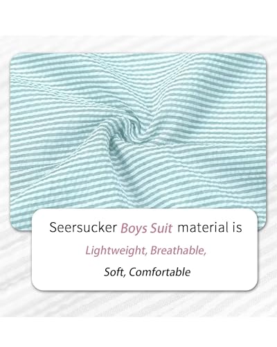 Bofan Seersucker Boys Suit Jackets Striped Blazer for Kid Boy Summer Beach Sports Coat Wedding Tuxedo Outfit2