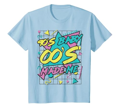 90's Baby 00's Made Me 1990s Vibes 90s Culture T-Shirt, Youth, Baby Blue, 4T
