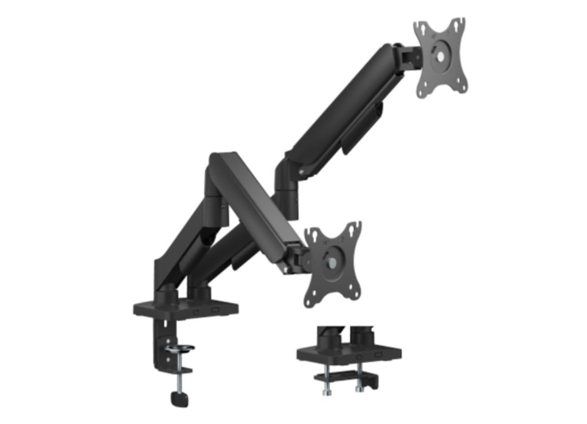 Supporto Scrivania Doppio Braccio a Gas per 2 Monitor 17-32