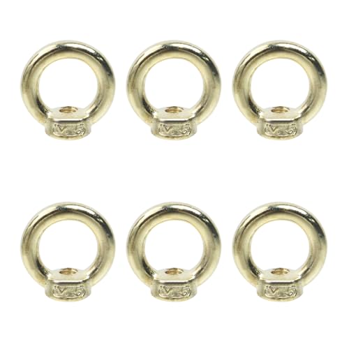 Image of Antrader M5 Metric Ring Shape Lifting Eye Nut,6Pcs 304 Stainless Steel M5 Ring Eye Bolts Threaded Nuts,Gold