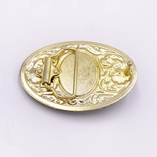 Laxpicol Native American Cool Novelty Oval Luminous Stone 3D Scorpion Animal Belt Buckle For Men Golden Tone #TOP3