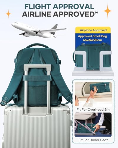 Image of coofay Large Travel Backpack Carry on Flight Approved Mochila De Viaje Carry on Backpack for Airplanes Spirit Airlines Personal Item Bag 18x14x8 Inches Travel Bag Traveling Backpack for Women Men